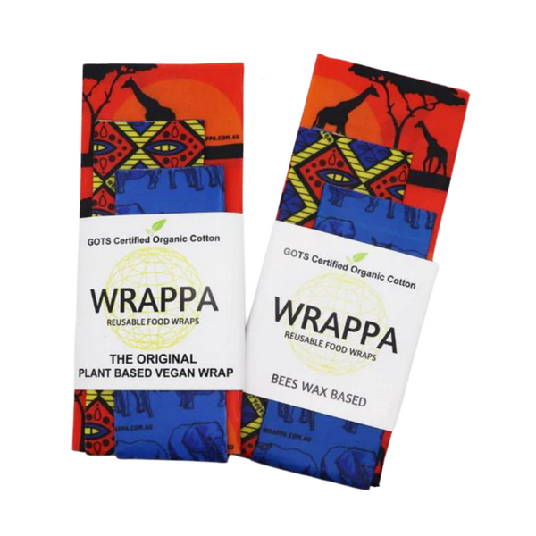 Wrappa Vegan Reusable Food Wraps - Serengeti 3 Pack - Everyday Vegan Grocer