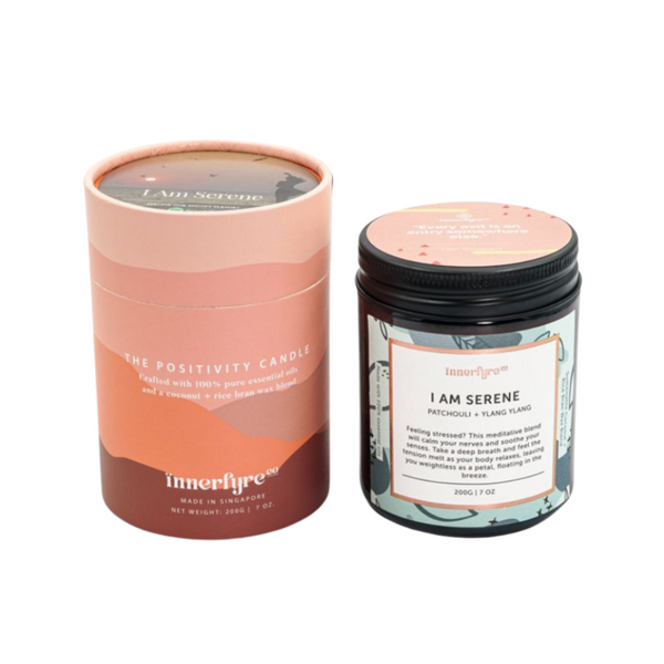 Innerfyre Co - I AM SERENE Candle: Sandalwood, Ylang Ylang, Patchouli, 200g - Everyday Vegan Grocer