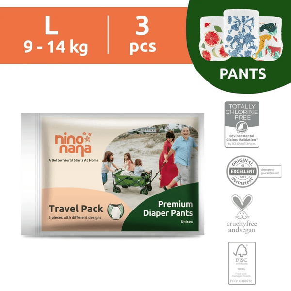 Nino Nana - Travel Pack Pants Diapers - Everyday Vegan Grocer