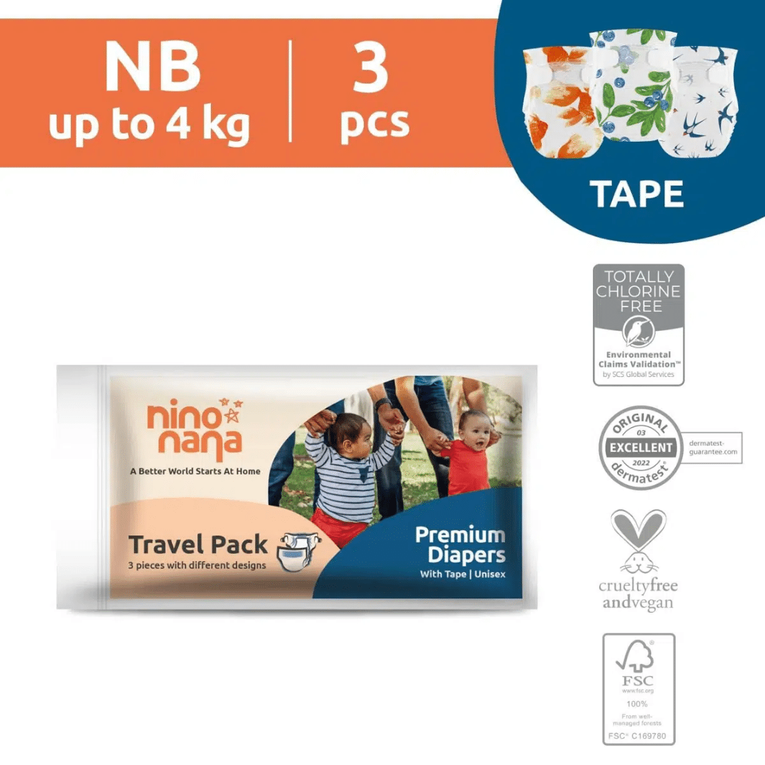 Nino Nana - Travel Pack Tape Diapers - Everyday Vegan Grocer