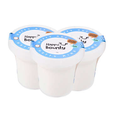 Happy Bounty - Sweetened Plain Coconut Yoghurt, 450g (Bundle of 3)