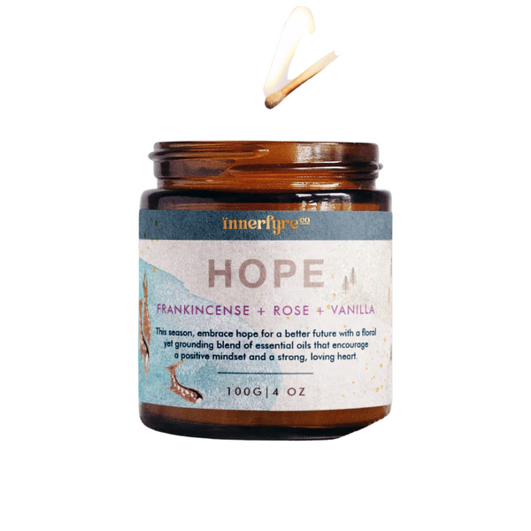 Innerfyre Co - Hope Candle: Frankincense + Rose + Vanilla - Everyday Vegan Grocer