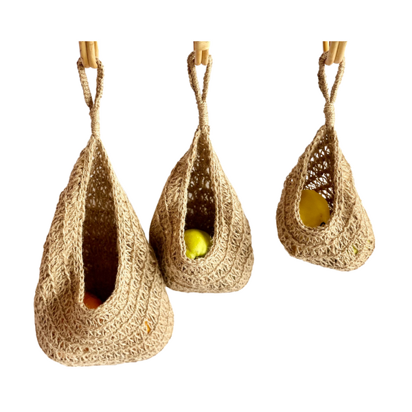 Stitches and Tweed - Jute Hanging Basket - Various sizes - Everyday Vegan Grocer